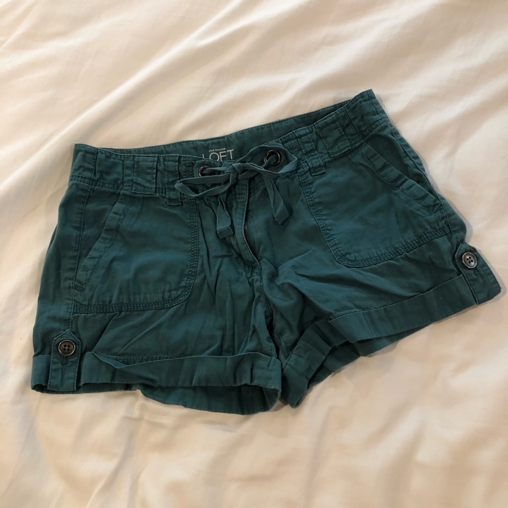Loft Teal Cargo Utility Shorts